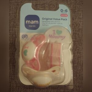MAM Baby Pacifier Set - Pink and White